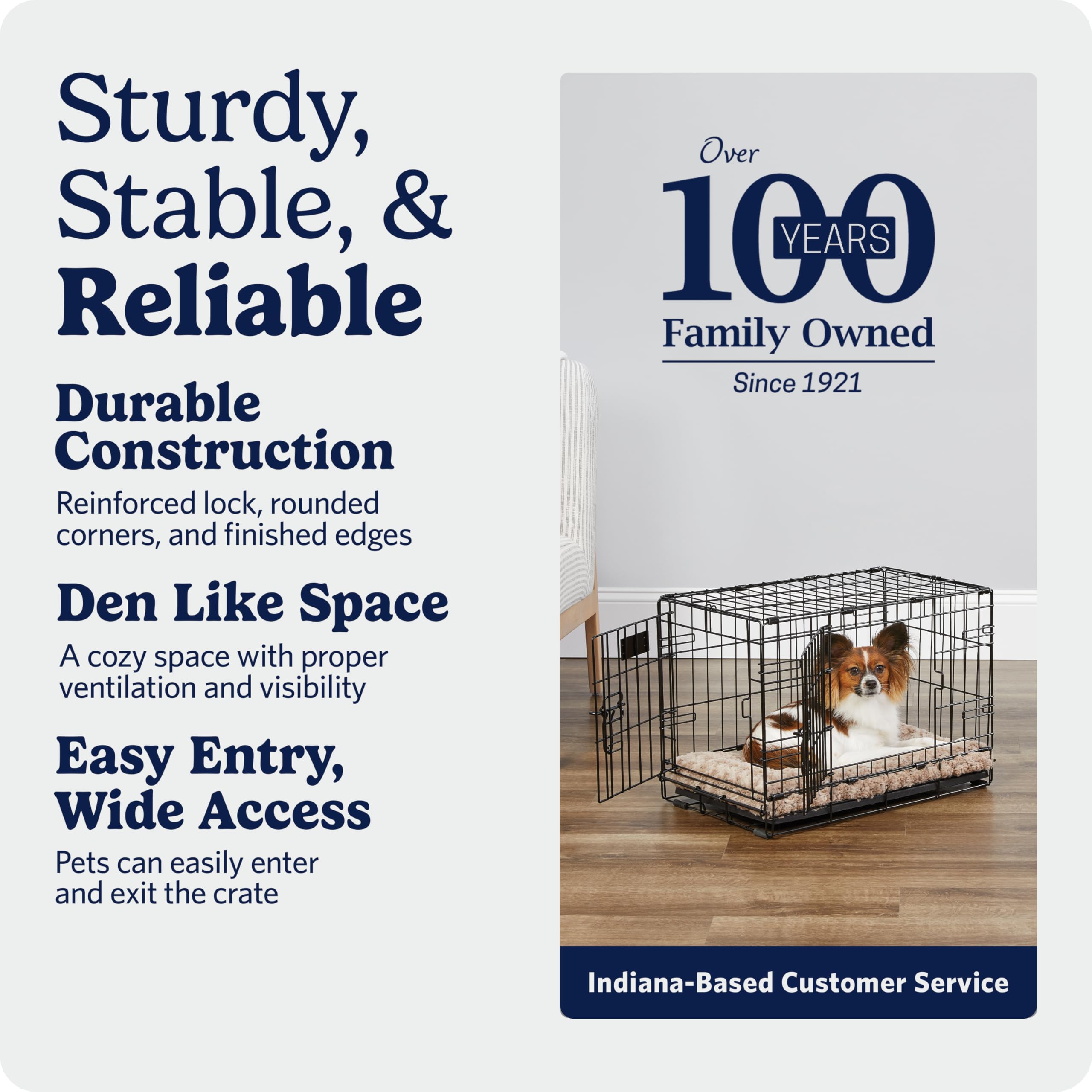 MidWest Homes for Pets 30-Inch iCrate for Medium Breeds, 21-40 lbs, Single Door Folding Dog Crate with Divider Panel, Leak-Proof Tray & Secure Latch, Portable, Durable & Easy to Assemble Gronata