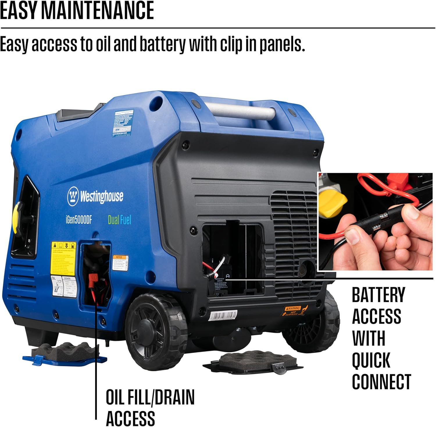 Westinghouse 5000 Peak Watt Super Quiet Dual Fuel Portable Inverter Generator, Remote Electric Start, Gas & Propane Powered, RV Ready 30A Outlet, Parallel Capable, Blue/Black Gronata