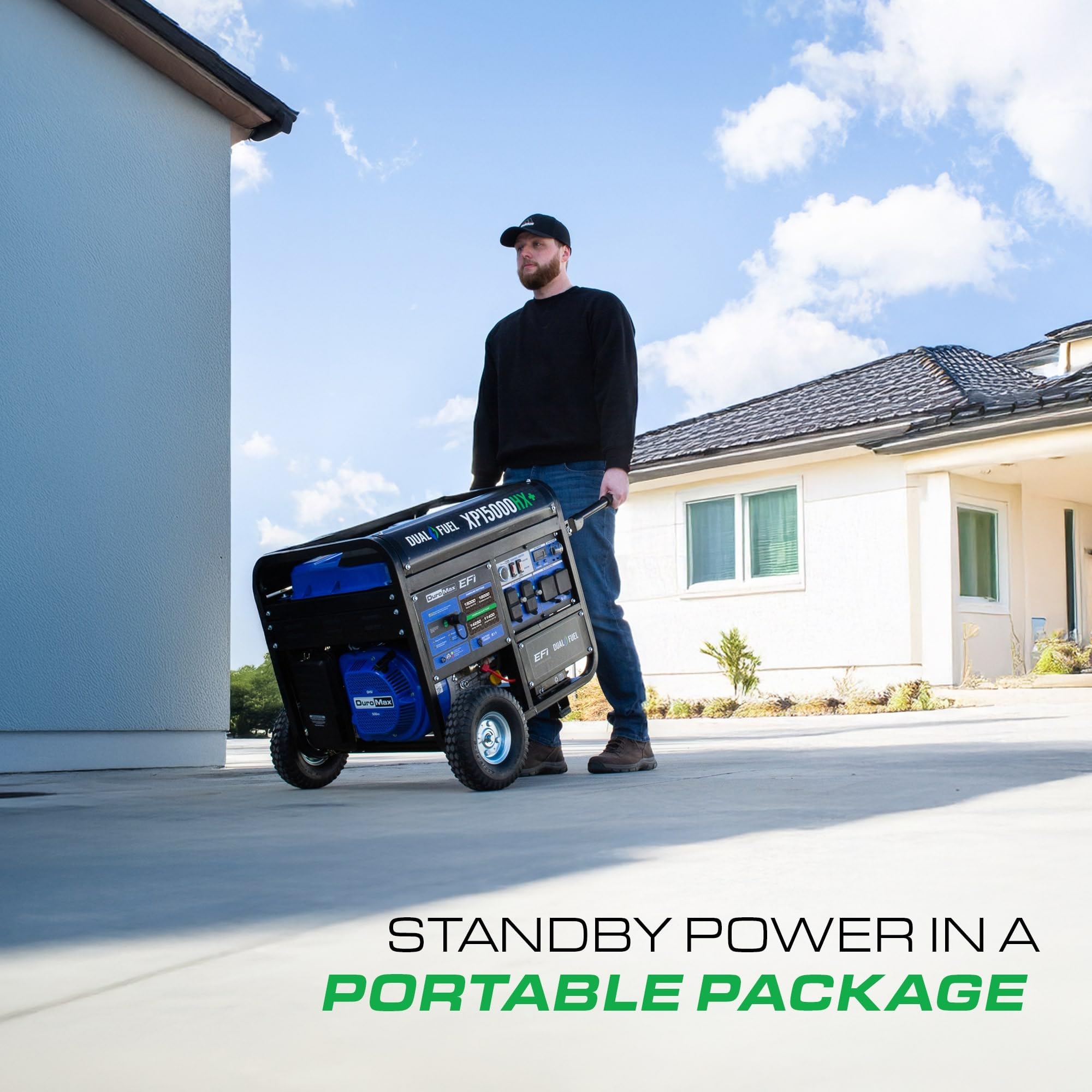 DuroMax XP13000HX 13,000-Watt Dual Fuel Portable Generator - Gas & Propane, Electric Start, Whole Home Power Backup, Transfer Switch Ready, RV & Emergency Ready Gronata