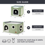 Bedsure Cat Beds for Indoor Cats - Large Cat Cave for Pet Cat House with Fluffy Ball Hanging and Scratch Pad, Foldable Cat Hideaway, 16.5x16.5x13 inches, Grey Gronata