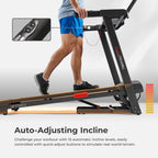 Sunny Health & Fitness Active 400 Smart Auto Incline Treadmill – Foldable Running Machine w/Bluetooth, Wi-Fi, 12% Incline, Shock Absorption & SunnyFit Fitness App - SF-T724012 Gronata