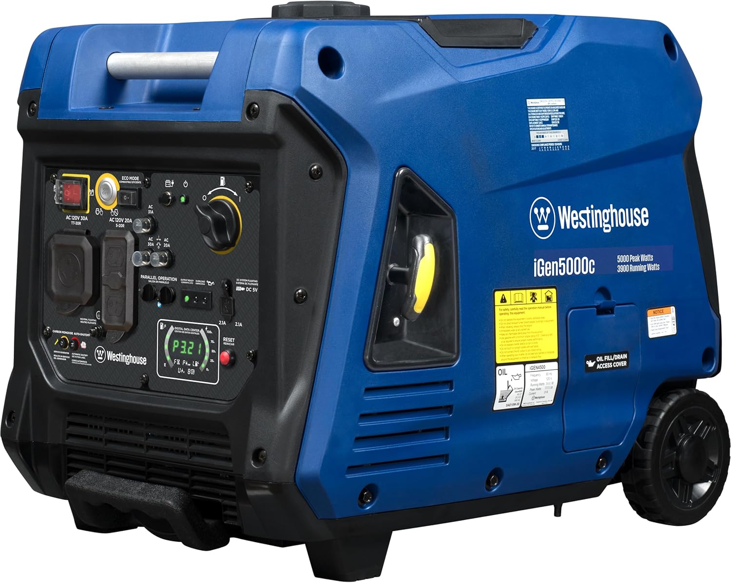 Westinghouse 5000 Peak Watt Super Quiet Portable Inverter Generator, Remote Electric Start with Auto Choke, RV Ready 30A Outlet, Gas Powered, CO Sensor, Parallel Capable Gronata