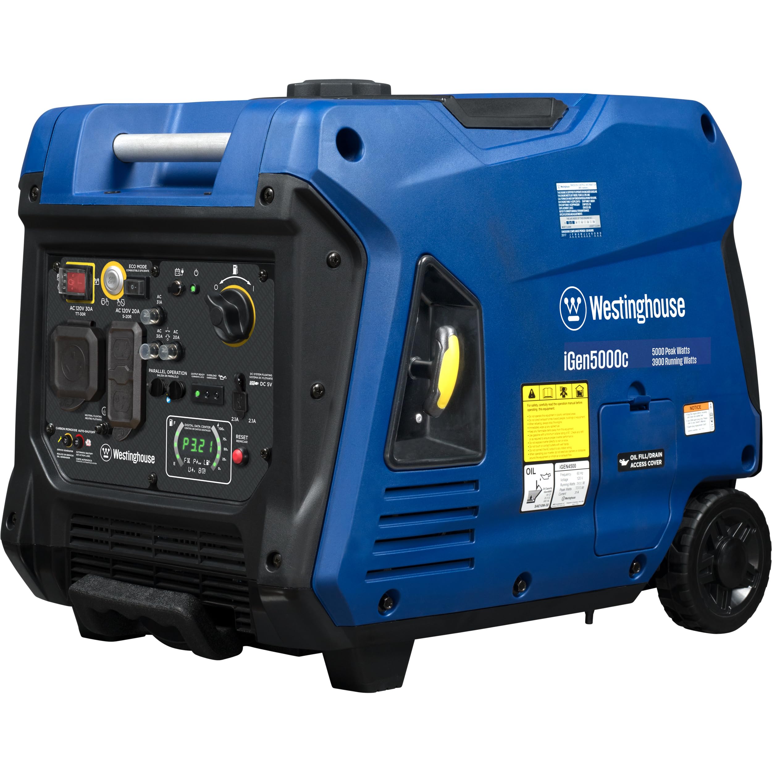 Westinghouse iGen4500DFc Super Quiet Dual Fuel Portable Inverter Generator, 4500 Peak Watts & 3700 Rated Watts, Remote Electric Start, Gas & Propane Powered, RV Ready, CO Sensor, Parallel Capable Gronata