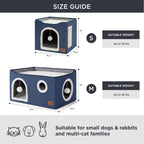Bedsure Cat Beds for Indoor Cats - Large Cat Cave for Pet Cat House with Fluffy Ball Hanging and Scratch Pad, Foldable Cat Hideaway, 16.5x16.5x13 inches, Grey Gronata