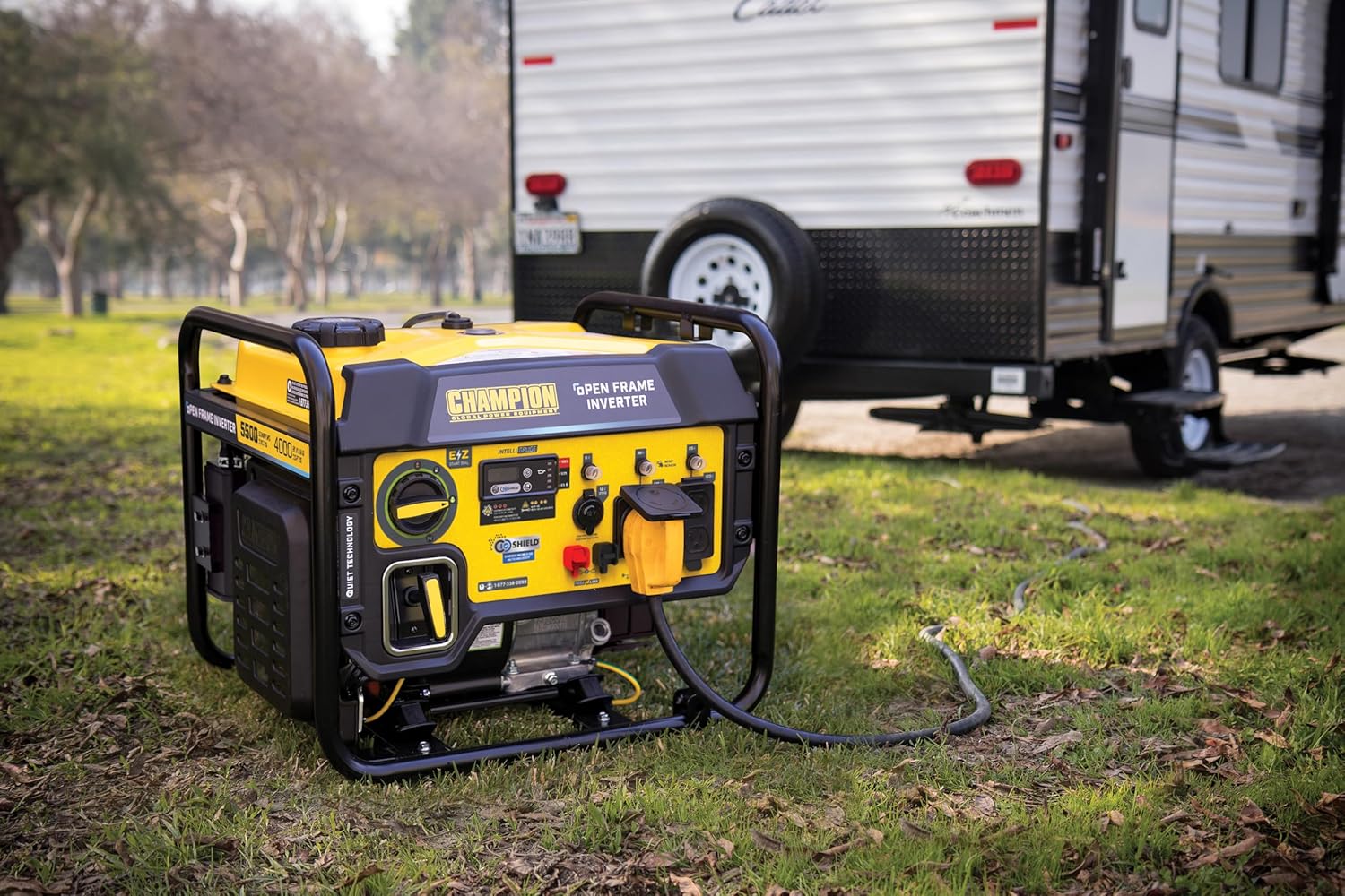 Champion Power Equipment 5500-Watt RV Ready Portable Open Frame Inverter Generator with Quiet Technology and Free 3-Year Warranty, CARB Compliant Gronata