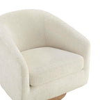 CHITA Swivel Accent Chair, Fully Assembled Fabric Barrel Armchair with FSC Certified Upholstered for Living Room, Bedroom and Office, Cream Gronata