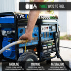 DuroMax XP12000HX 12,000-Watt Dual Fuel Portable Generator - Gas & Propane, Electric Start, Whole Home Power Backup, Transfer Switch Ready, RV & Emergency Ready Gronata