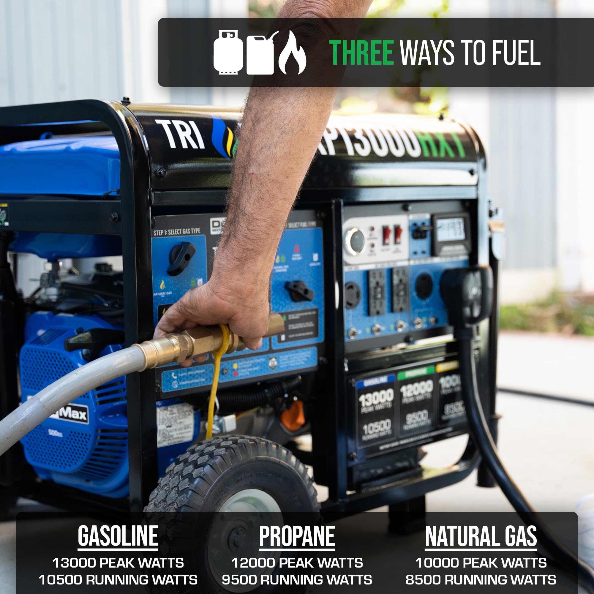 DuroMax XP12000HX 12,000-Watt Dual Fuel Portable Generator - Gas & Propane, Electric Start, Whole Home Power Backup, Transfer Switch Ready, RV & Emergency Ready Gronata
