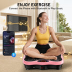 GLYLF Vibration Plate Exercise Machine, 130 Levels Full Body Workout Vibrating Plate for Lymphatic Drainage Weight Loss, 450 Lbs Capacity Shake Platform with Resistance Bands Bluetooth for Women Men Gronata