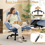 Office Chair,Big and Tall Heavy-Duty Executive Reclining Computer Gaming Chair with Footrest,Flip Armrests,Lumbar Pillow&Thicken Wider Seat for Criss Cross Legged Desk Vanity Chair,Teddy Fabric White Gronata