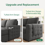 HONBAY Sectional Sleeper Sofa with Pull Out Bed U-Shape Sectional Couch Sleeper Bed with Storage Chaise 6 Seater Sleeper Sectional Sofa, Light Grey Gronata