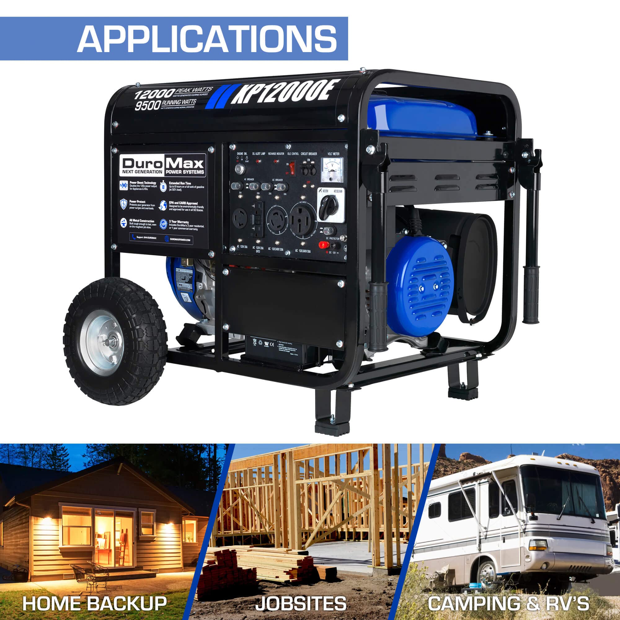DuroMax XP5500EH 5,500-Watt Dual Fuel Portable Generator - Gas & Propane, Electric Start, RV & Emergency Ready Gronata