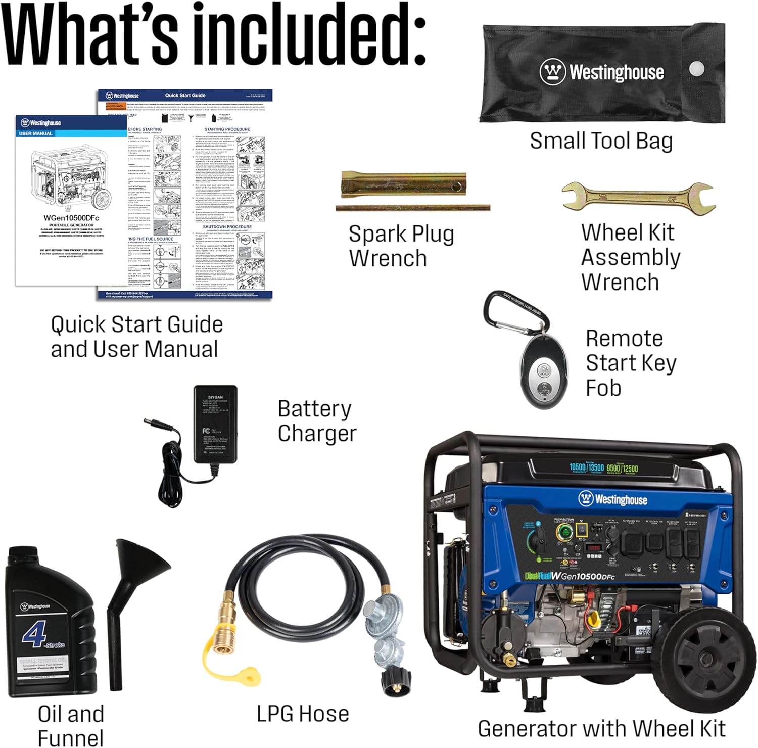 Westinghouse 13500 Peak Watt Dual Fuel Home Backup Portable Generator, Remote Electric Start, Transfer Switch Ready, Gas and Propane Powered Gronata