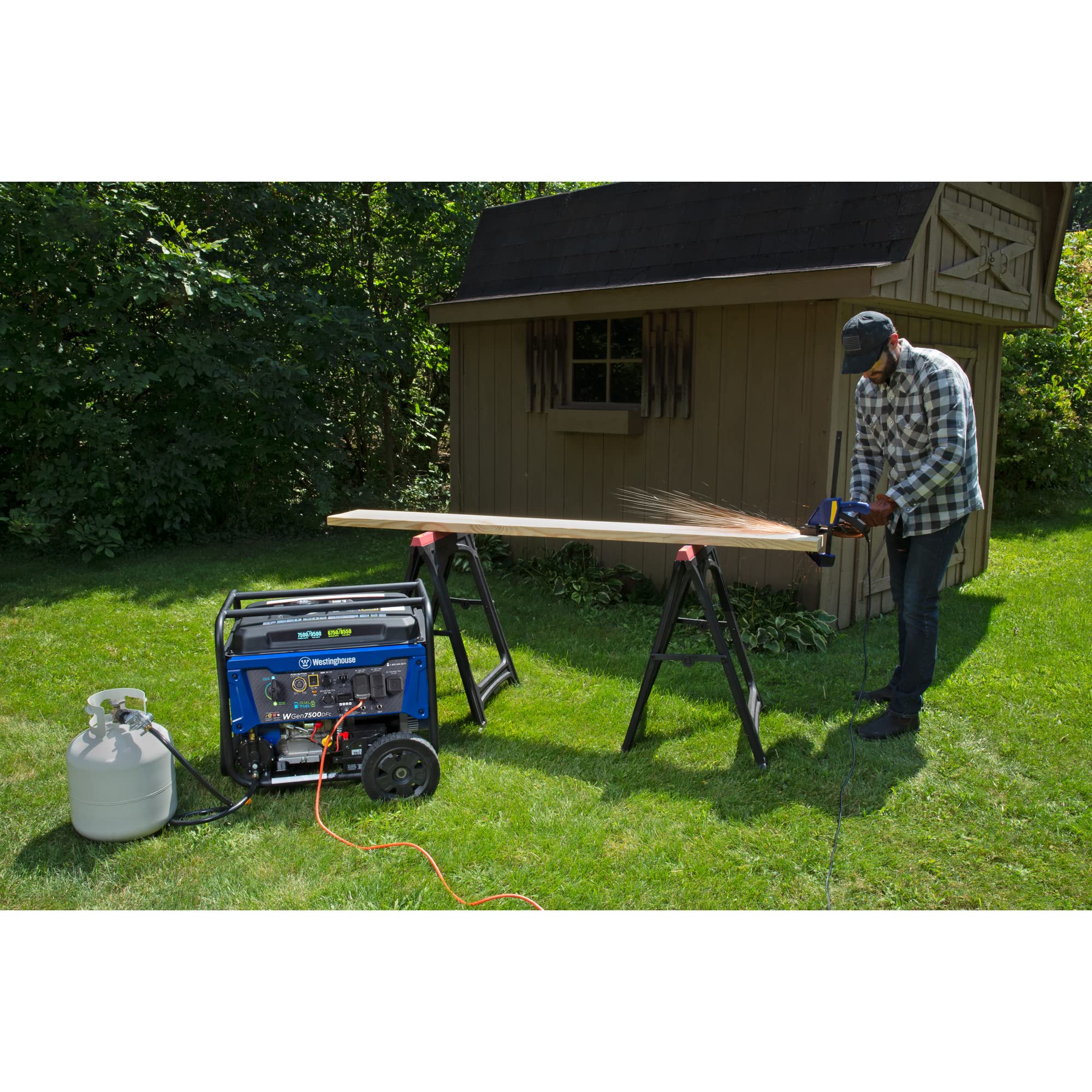 Westinghouse 9500 Peak Watt Dual Fuel Home Backup Portable Generator, Electric Start, Transfer Switch Ready, Gas & Propane Powered, CO Sensor Gronata