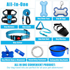 YXFDOYT No Pull Dog Harness Adjustable Collar & Leash Set - Dog Halter Harnesses Collapsible Bowls & Poop Bag Dispenser Muzzle ID Tags Toys Fits Small Medium Large Dogs (Pink-L) Gronata