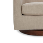 CHITA Swivel Accent Chair, Fully Assembled Fabric Barrel Armchair with FSC Certified Upholstered for Living Room, Bedroom and Office, Cream Gronata