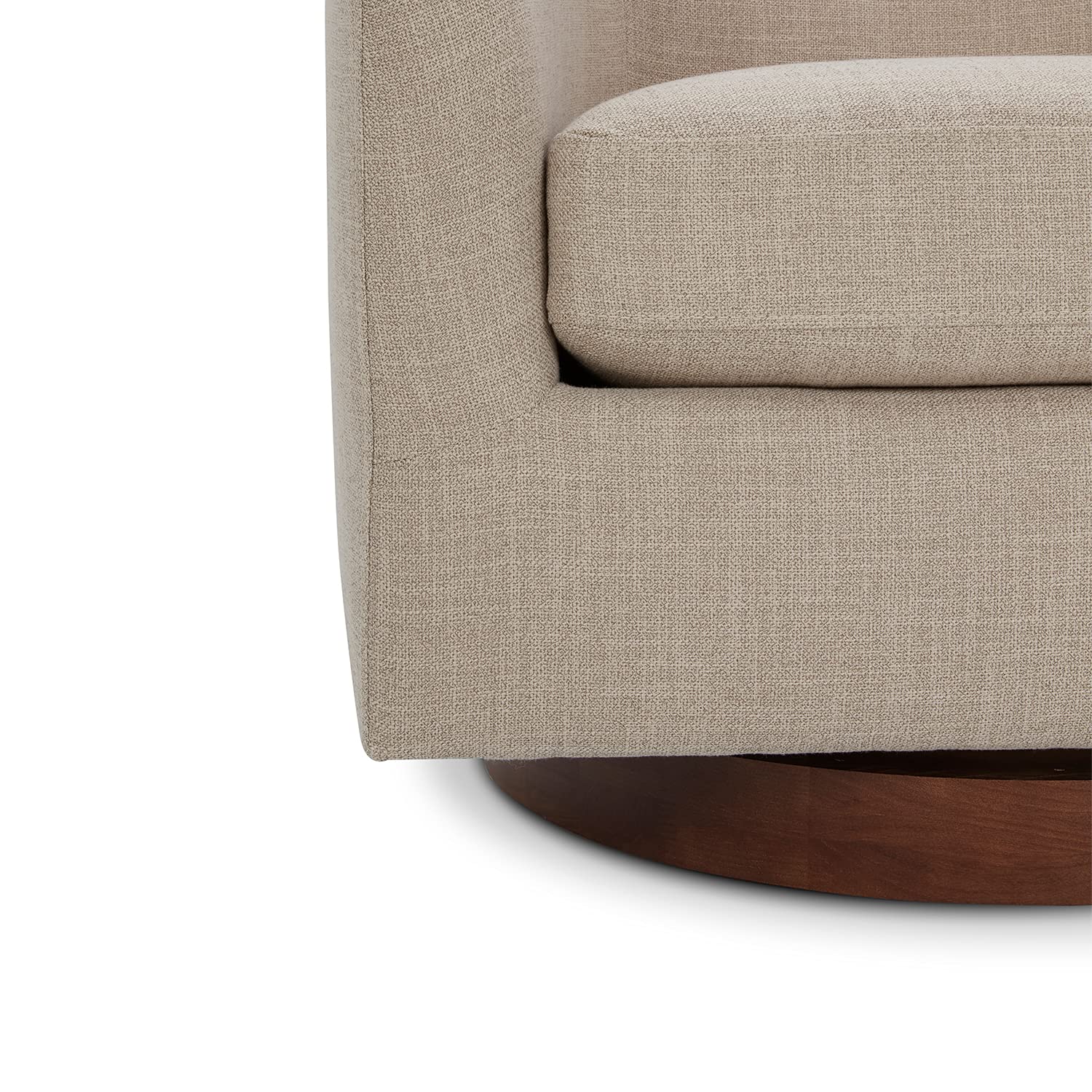 CHITA Swivel Accent Chair, Fully Assembled Fabric Barrel Armchair with FSC Certified Upholstered for Living Room, Bedroom and Office, Cream Gronata
