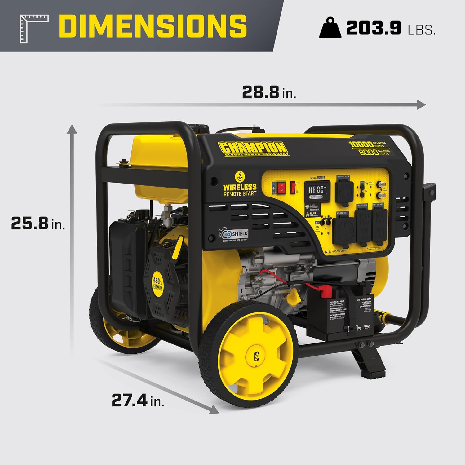 Champion Power Equipment 10,000-Watt Wireless Remote Start Home Backup Portable Generator with Free 3-Year Warranty Gronata