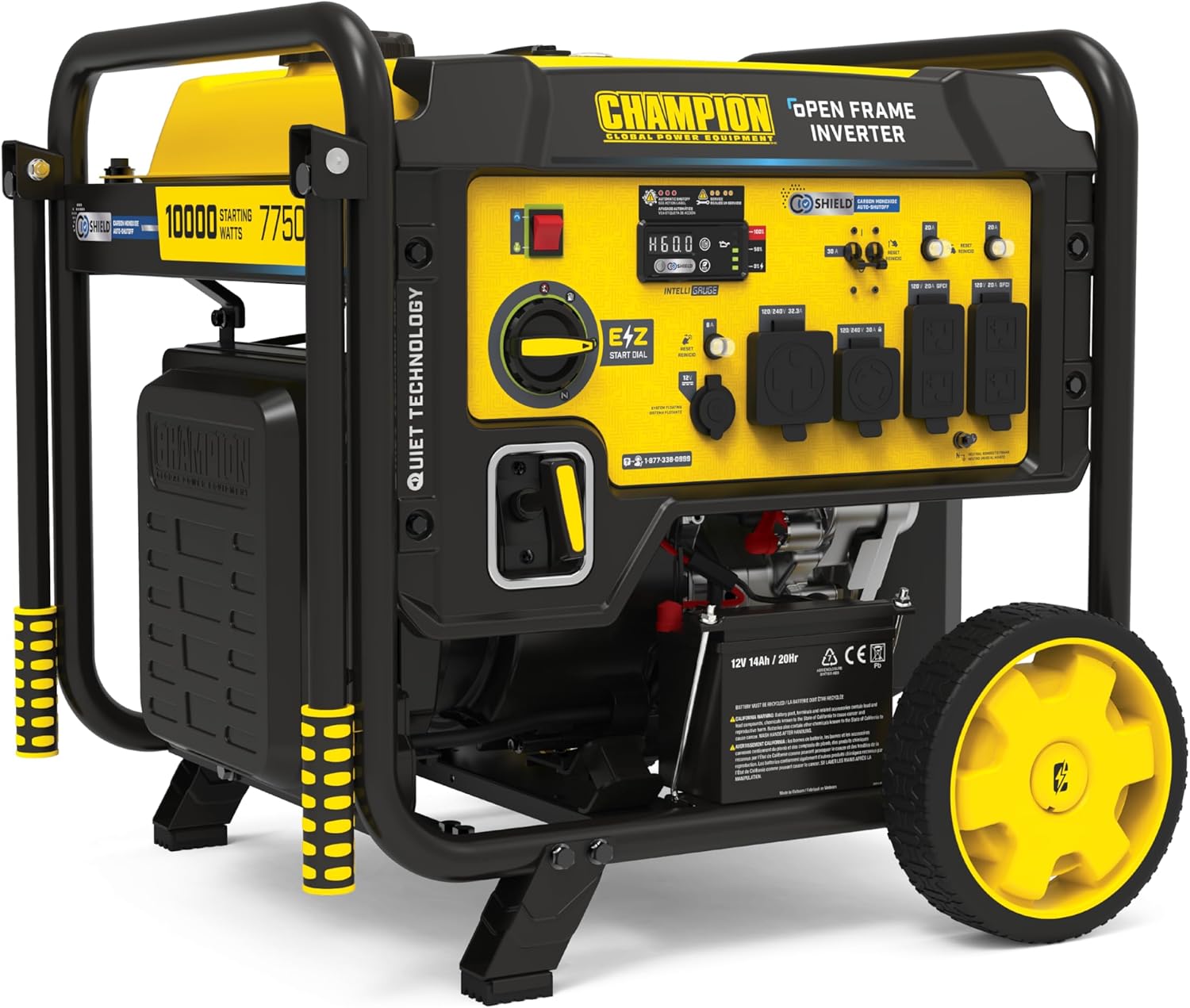 Champion Power Equipment 10,000-Watt Electric Start Home Backup Portable Open Frame Inverter Generator with Quiet Technology and Free 3-Year Warranty Gronata