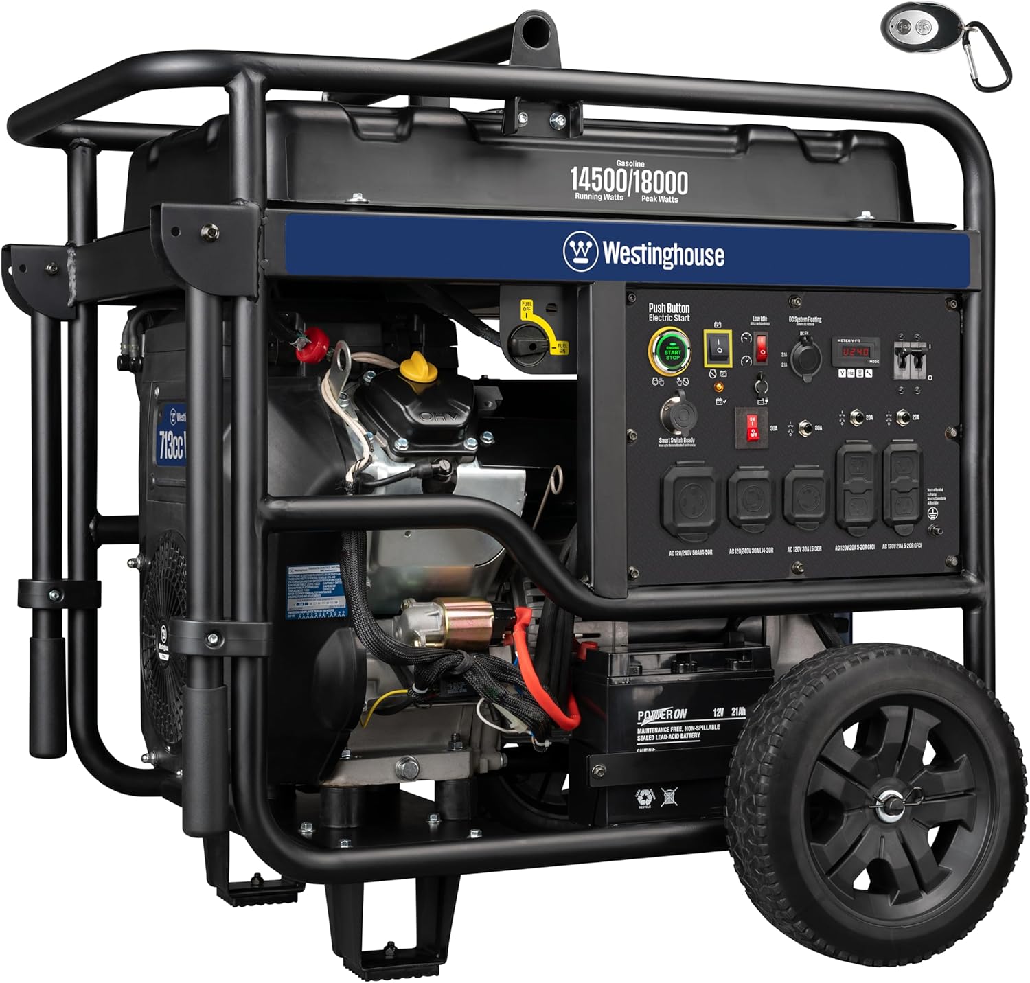 Westinghouse WGen12000DF Dual Fuel Home Backup Portable Generator, 15000 Peak Watts & 12000 Rated Watts, Remote Electric Start, Transfer Switch Ready, Gas and Propane Powered, CARB Compliant Gronata