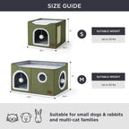 Bedsure Cat Beds for Indoor Cats - Large Cat Cave for Pet Cat House with Fluffy Ball Hanging and Scratch Pad, Foldable Cat Hideaway, 16.5x16.5x13 inches, Grey Gronata