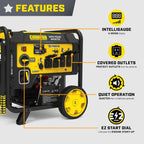 Champion Power Equipment 10,000-Watt Electric Start Home Backup Portable Open Frame Inverter Generator with Quiet Technology and Free 3-Year Warranty Gronata