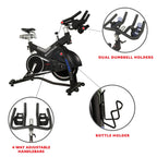 Sunny Health & Fitness Indoor Cycling Exercise Bike with SPD pedals - SF-B1509, White, 47 L x 20 W x 47 5 H Gronata