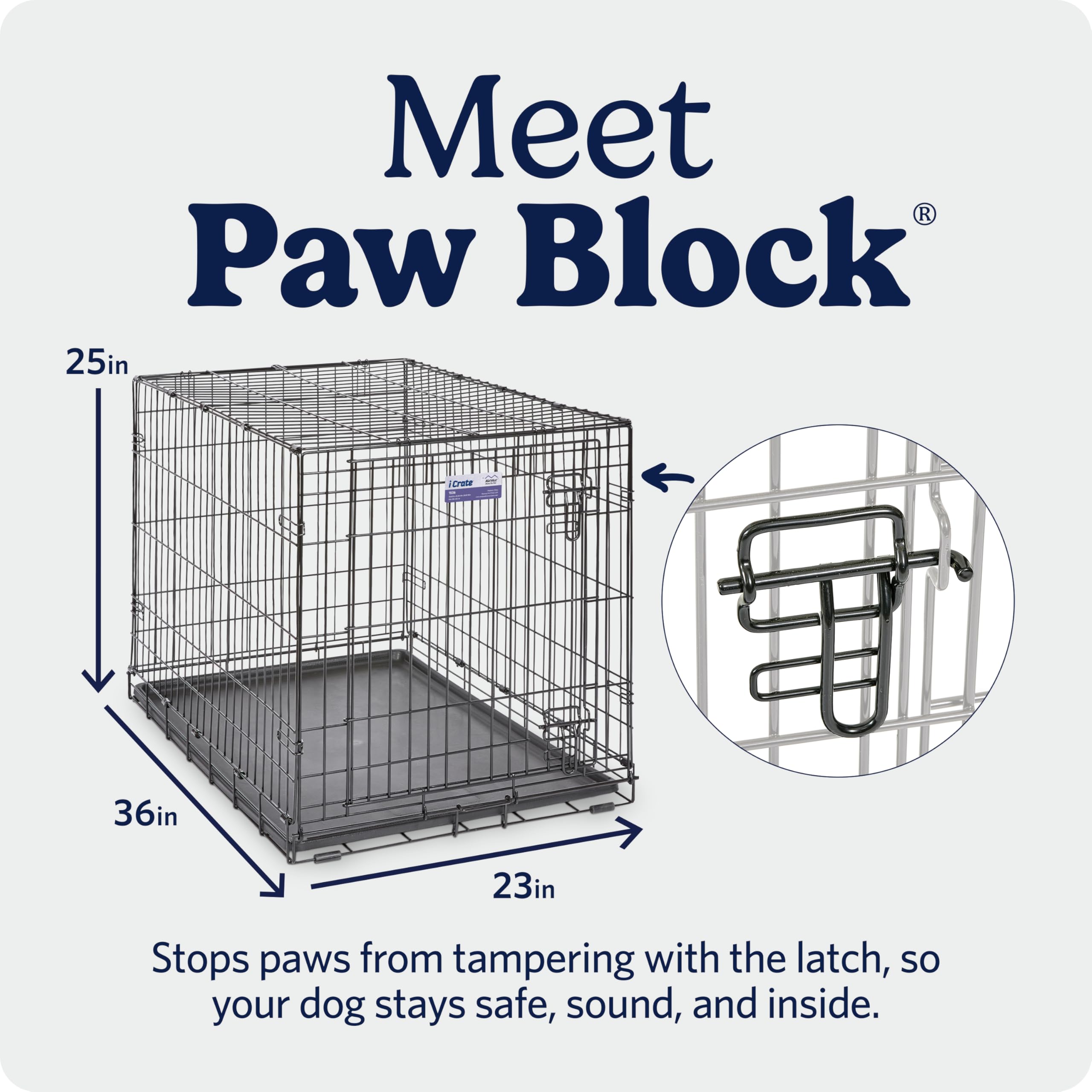 MidWest Homes for Pets 30-Inch iCrate for Medium Breeds, 21-40 lbs, Single Door Folding Dog Crate with Divider Panel, Leak-Proof Tray & Secure Latch, Portable, Durable & Easy to Assemble Gronata