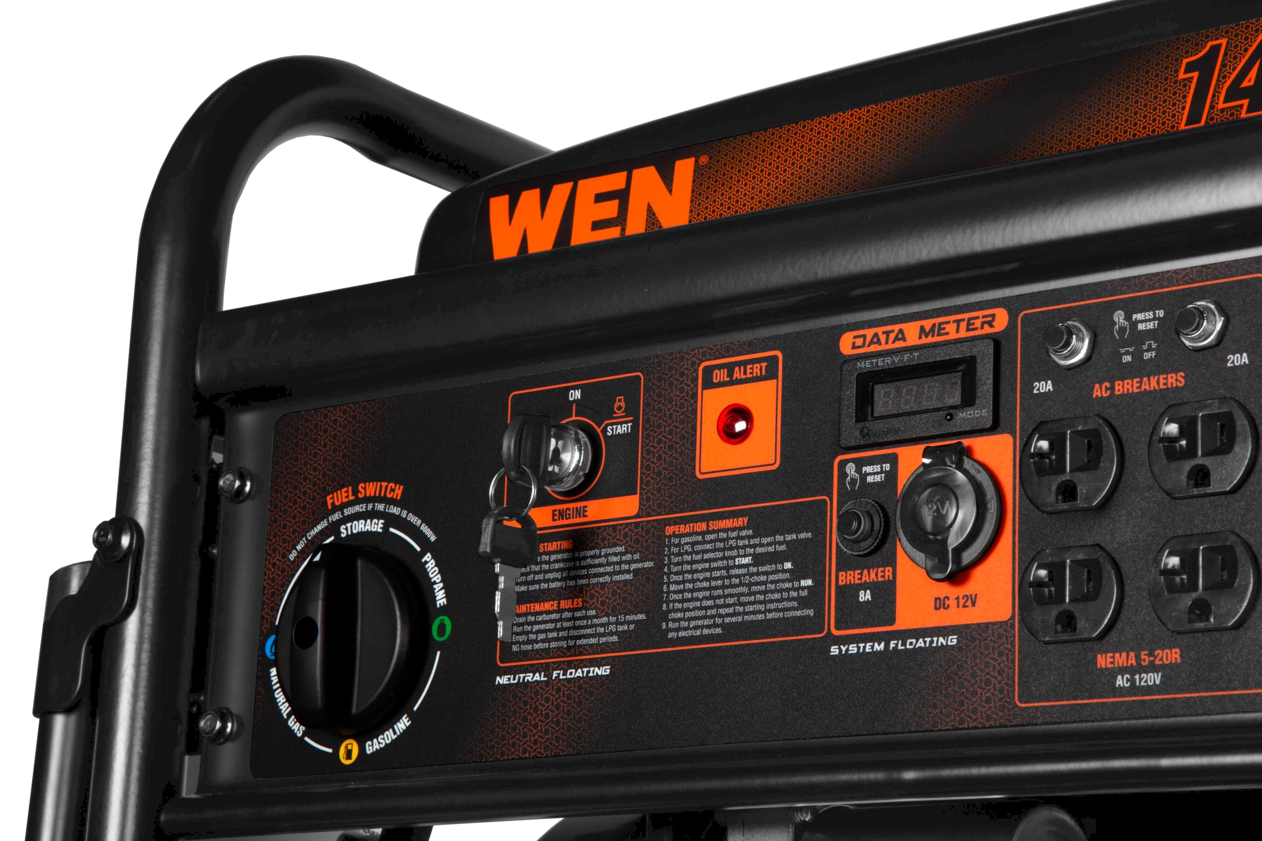 WEN 11,000-Watt 120V/240V Dual Fuel Portable Generator with Wheel Kit and Electric Start (DF1100T) Gronata