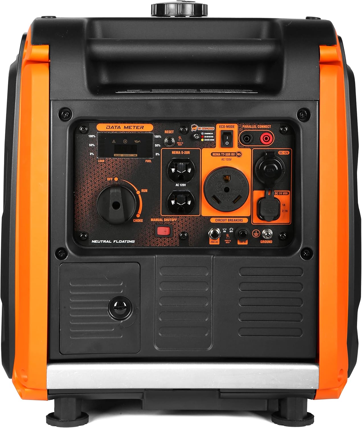 WEN 56450iX Dual Super Quiet 4500-Watt RV-Ready Portable Inverter Generator with Fuel Shut-Off and CO Watchdog Black Gronata