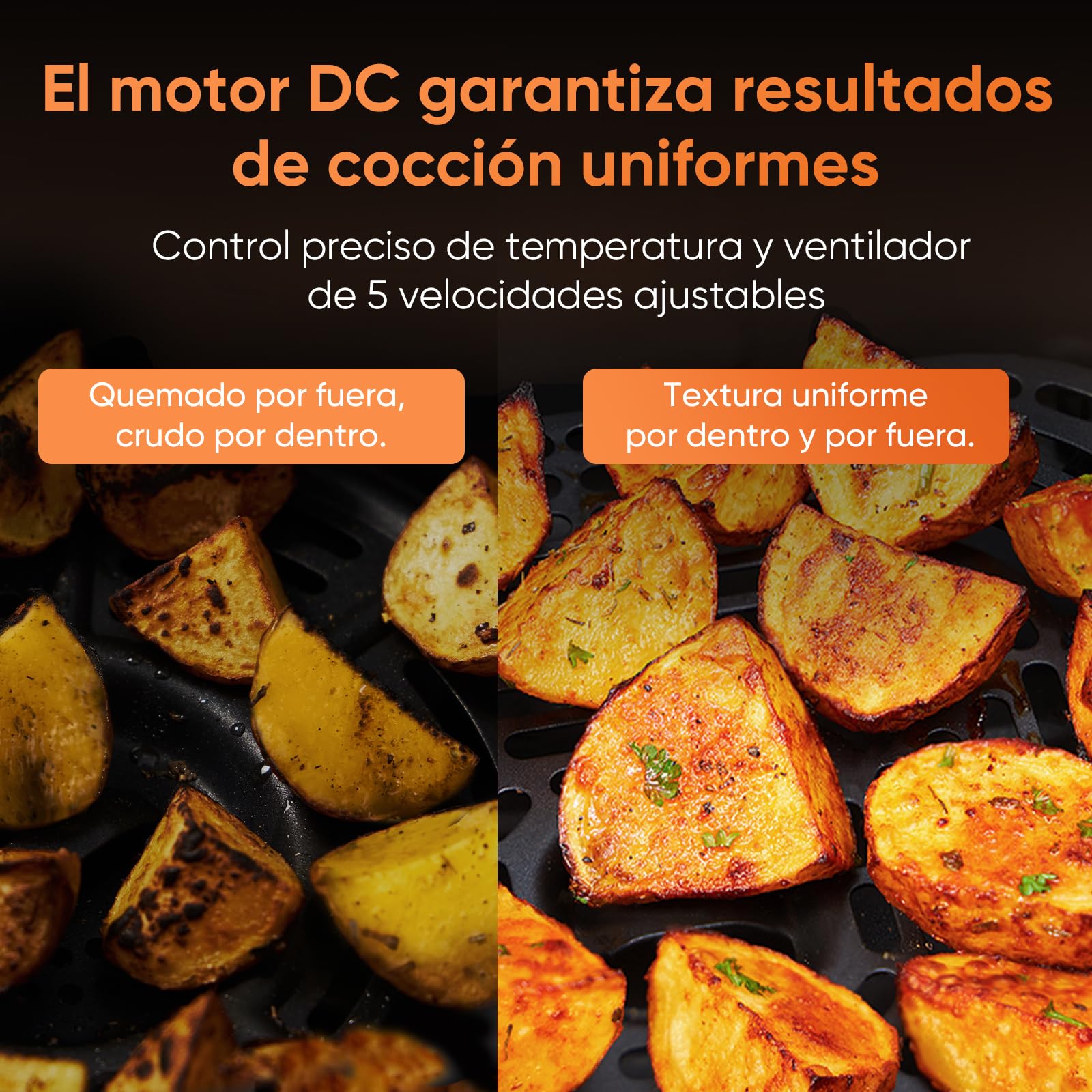 Cosori 9-in-1 TurboBlaze Air Fryer 6 Qt, PFAS-Free Ceramic Coating, 90°–450°F, Precise Heating for Even Results, Air Fry, Roast, Bake, Broil, Dry, Frozen, Proof, Reheat, Keep Warm, 120V, Dark Gray Gronata