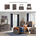 Signature Design by Ashley Wynnlow Rustic 2 Drawer Two Drawer Nightstand, 24.41" Tall, Weathered Gray Gronata