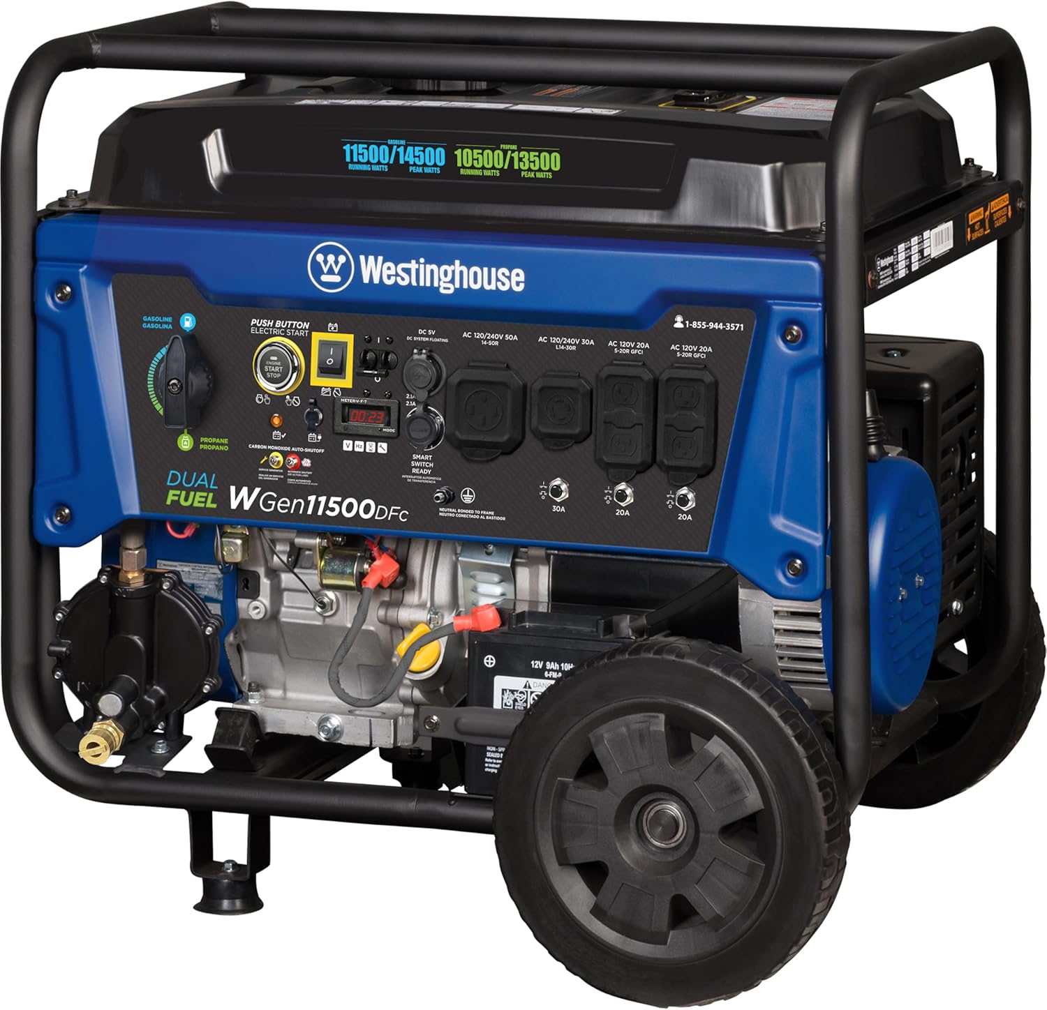 Westinghouse Outdoor Power Equipment 14500 Peak Watt Dual Fuel Home Backup Portable Generator, Remote Electric Start, Transfer Switch Ready, Gas and Propane Powered Gronata
