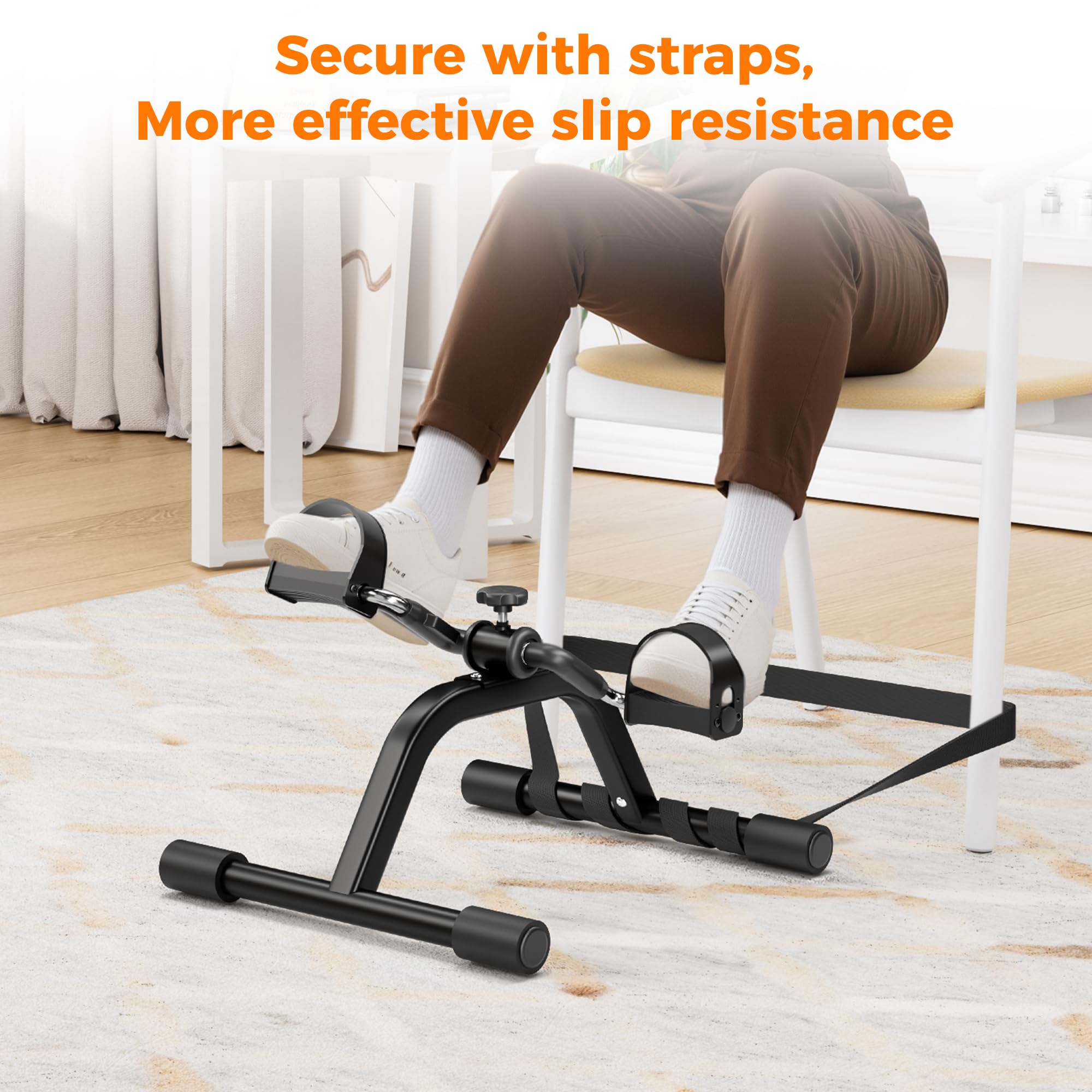 RYGEO Pedal Exerciser Mini Exercise Bike for Leg and Arm Recovery Exercise Lightweight and Portable Floor Bike(Silver) Gronata