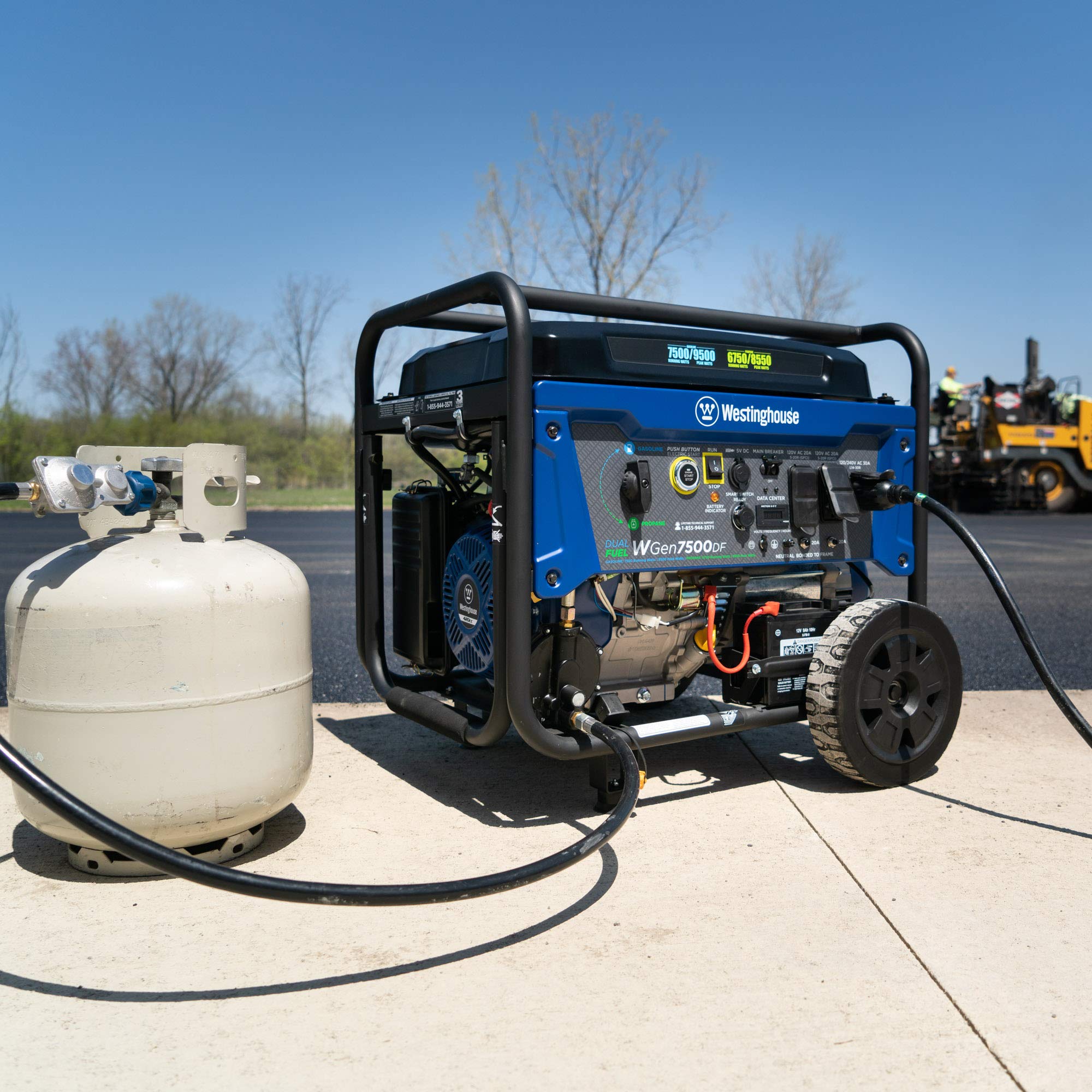 Westinghouse 9500 Peak Watt Dual Fuel Home Backup Portable Generator, Electric Start, Transfer Switch Ready, Gas & Propane Powered, CO Sensor Gronata