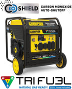 Champion Power Equipment 9000-Watt Electric Start Tri Fuel Home Backup Portable Open Frame Inverter Generator with Quiet Technology and CO Shield Gronata
