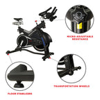 Sunny Health & Fitness Indoor Cycling Exercise Bike with SPD pedals - SF-B1509, White, 47 L x 20 W x 47 5 H Gronata