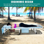 DoCred Heavy Duty Chaise Lounge Chair, Adjustable 5-Position Folding Chaise Lounge Chairs for Outside, Portable Lay Flat Beach Lounge Chair for Outdoor Sunbathing Beach Pool Lawn Camping Gronata