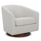 CHITA Swivel Accent Chair, Fully Assembled Fabric Barrel Armchair with FSC Certified Upholstered for Living Room, Bedroom and Office, Cream Gronata