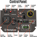 Westinghouse 5000 Peak Watt Super Quiet Portable Inverter Generator, Wheel & Handle Kit, RV Ready 30A Outlet, Gas Powered, CO Sensor, Parallel Capable,Blue Gronata