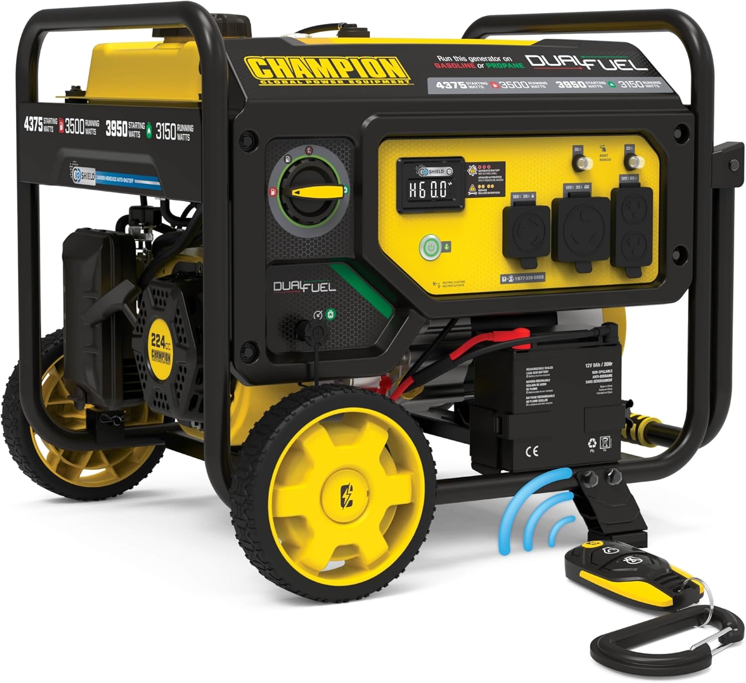 Champion Power Equipment 4375-Watt Wireless Start Dual Fuel RV Ready Portable Generator with Free 3-Year Warranty Gronata