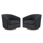 CHITA Swivel Accent Chair, Fully Assembled Fabric Barrel Armchair with FSC Certified Upholstered for Living Room, Bedroom and Office, Cream Gronata