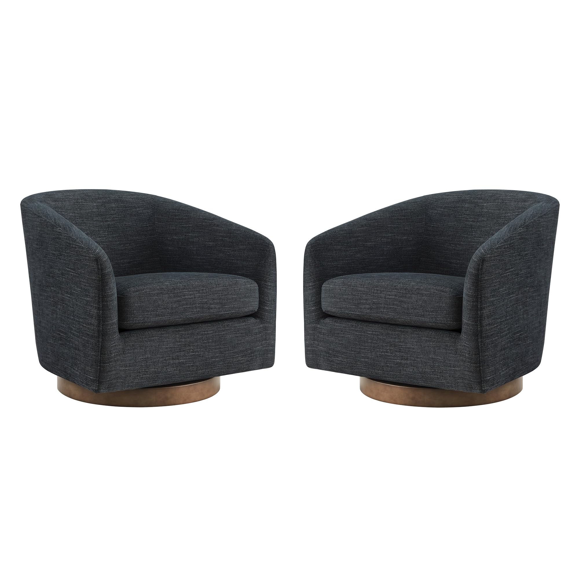 CHITA Swivel Accent Chair, Fully Assembled Fabric Barrel Armchair with FSC Certified Upholstered for Living Room, Bedroom and Office, Cream Gronata
