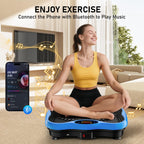 GLYLF Vibration Plate Exercise Machine, 130 Levels Full Body Workout Vibrating Plate for Lymphatic Drainage Weight Loss, 450 Lbs Capacity Shake Platform with Resistance Bands Bluetooth for Women Men Gronata
