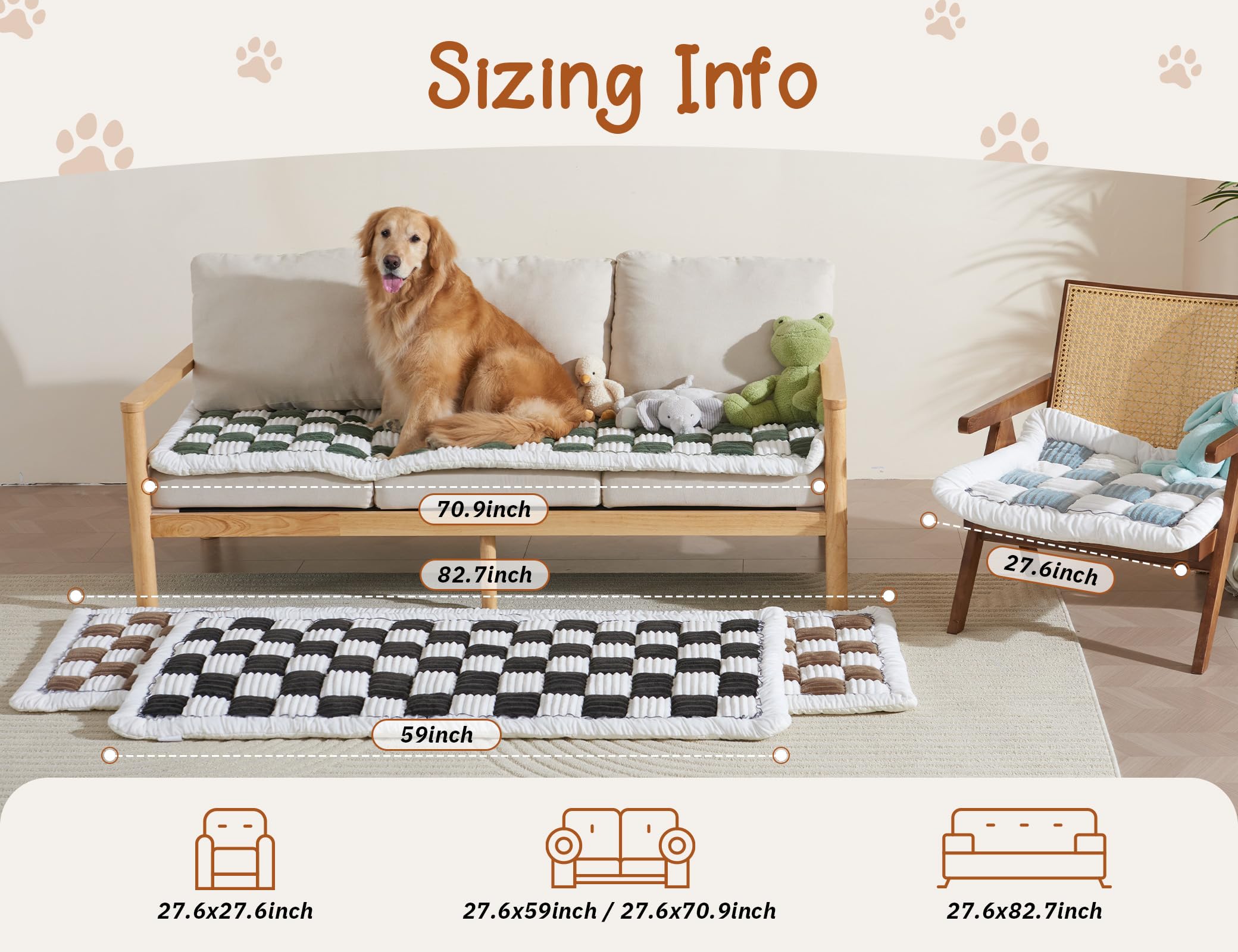 Couch Cushion Cover for dogs Sofa Cover Washable Pet Love Seat Couch Covers for Sofa Slipcovers Couch Protector Blanket for Dogs Sofa Cushion Covers for Pets Washable Pad Black 70x150cm/27.6x59in Gronata
