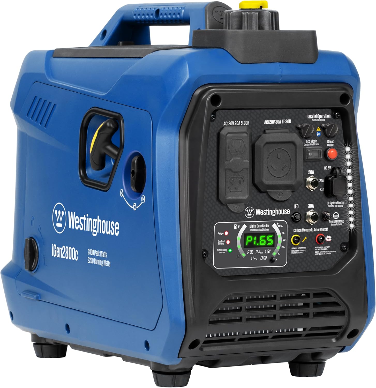 Westinghouse 2800 Peak Watt Super Quiet & Lightweight Portable Inverter Generator, Gas Powered, CO Sensor, Parallel Capable, Long Run Time Gronata