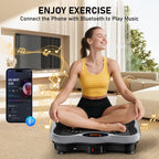GLYLF Vibration Plate Exercise Machine, 130 Levels Full Body Workout Vibrating Plate for Lymphatic Drainage Weight Loss, 450 Lbs Capacity Shake Platform with Resistance Bands Bluetooth for Women Men Gronata