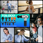 TOLOCO Massage Gun, Deep Tissue Back Massage for Athletes for Pain Relief, Percussion Massager with 10 Massages Heads & Silent Brushless Motor, Fathers Day Dad Gifts, Black Gronata