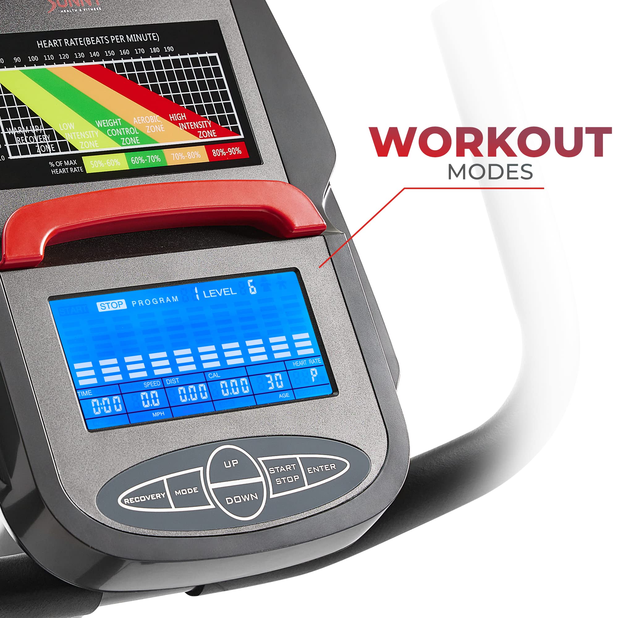 Sunny Health & Fitness Elite Interactive Series Exercise Recumbent Bike - SF-RB420046 Gronata