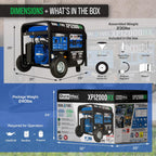DuroMax XP12000HX 12,000-Watt Dual Fuel Portable Generator - Gas & Propane, Electric Start, Whole Home Power Backup, Transfer Switch Ready, RV & Emergency Ready Gronata